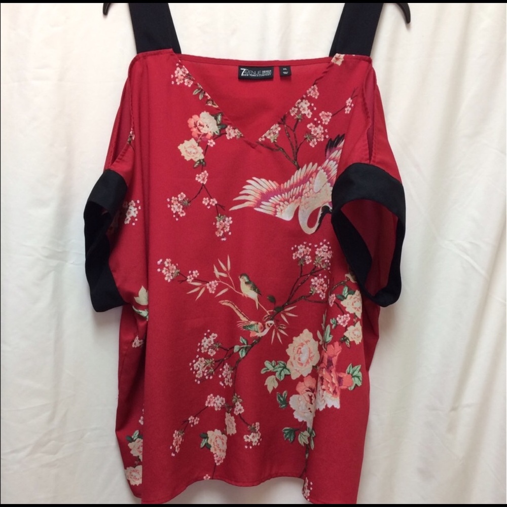 New York & company cold-shoulder blouse